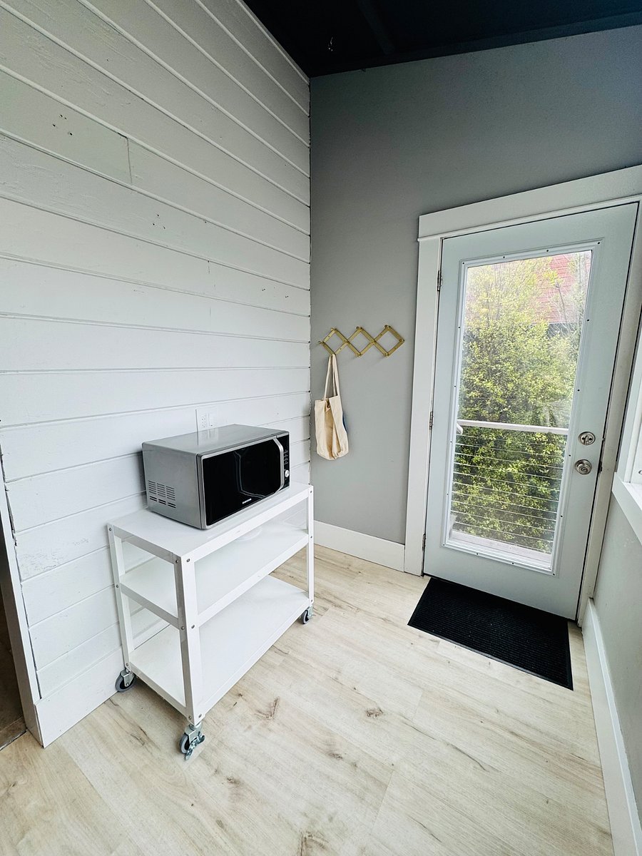 Microwave, mudroom.