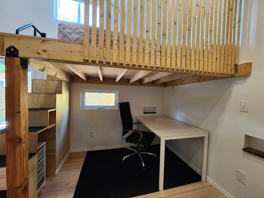 Dedicated office space with storage, perfect for Zoom calls, reading, studying, or remote work.
