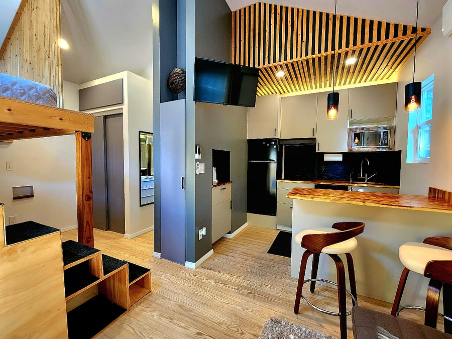Thoughtful design details throughout, including a removable step that stores away when not needed.