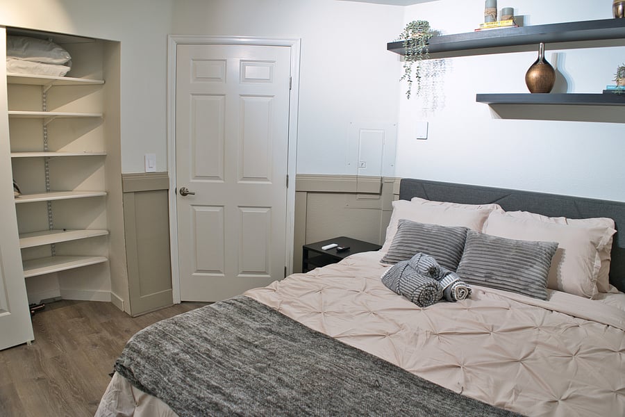Plenty of space in the closet for the bedroom 2