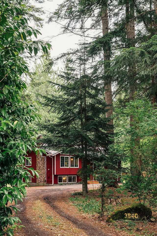 House from the driveway.