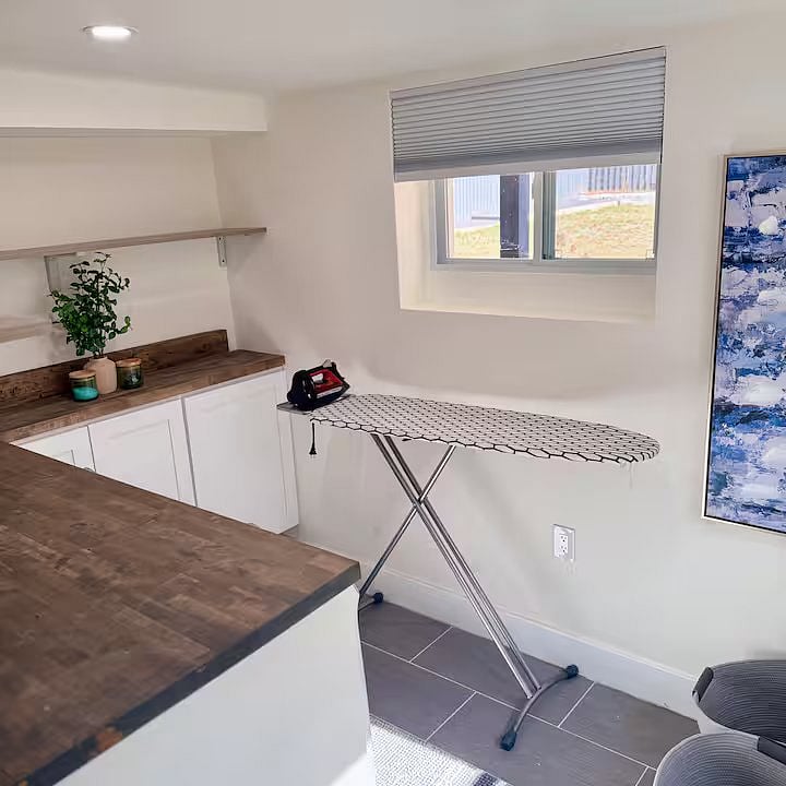 Basement Laundry Room
Washer, Dryer, Iron, and Ironing Board
