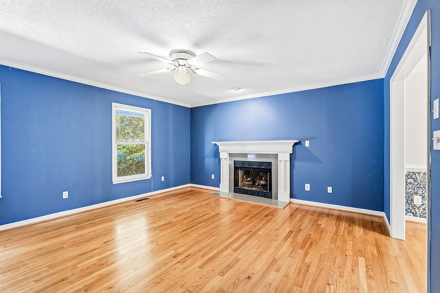 Living Room with Gas Logs