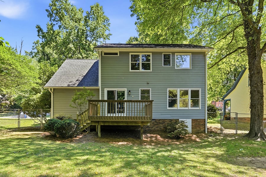 Deck and back yard