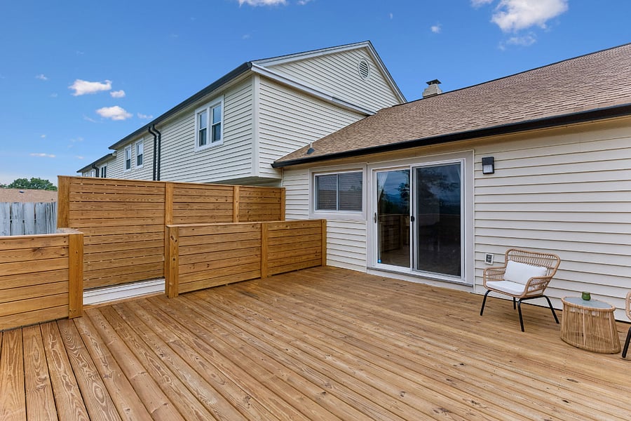 Large deck with beautiful sunset views