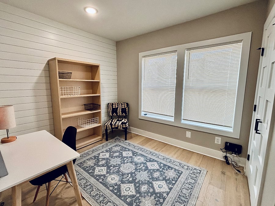 Office with desk and bookcase - can be converted to bedroom upon request