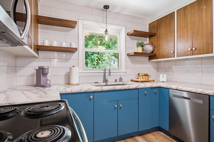 Stocked kitchen with updated appliances 