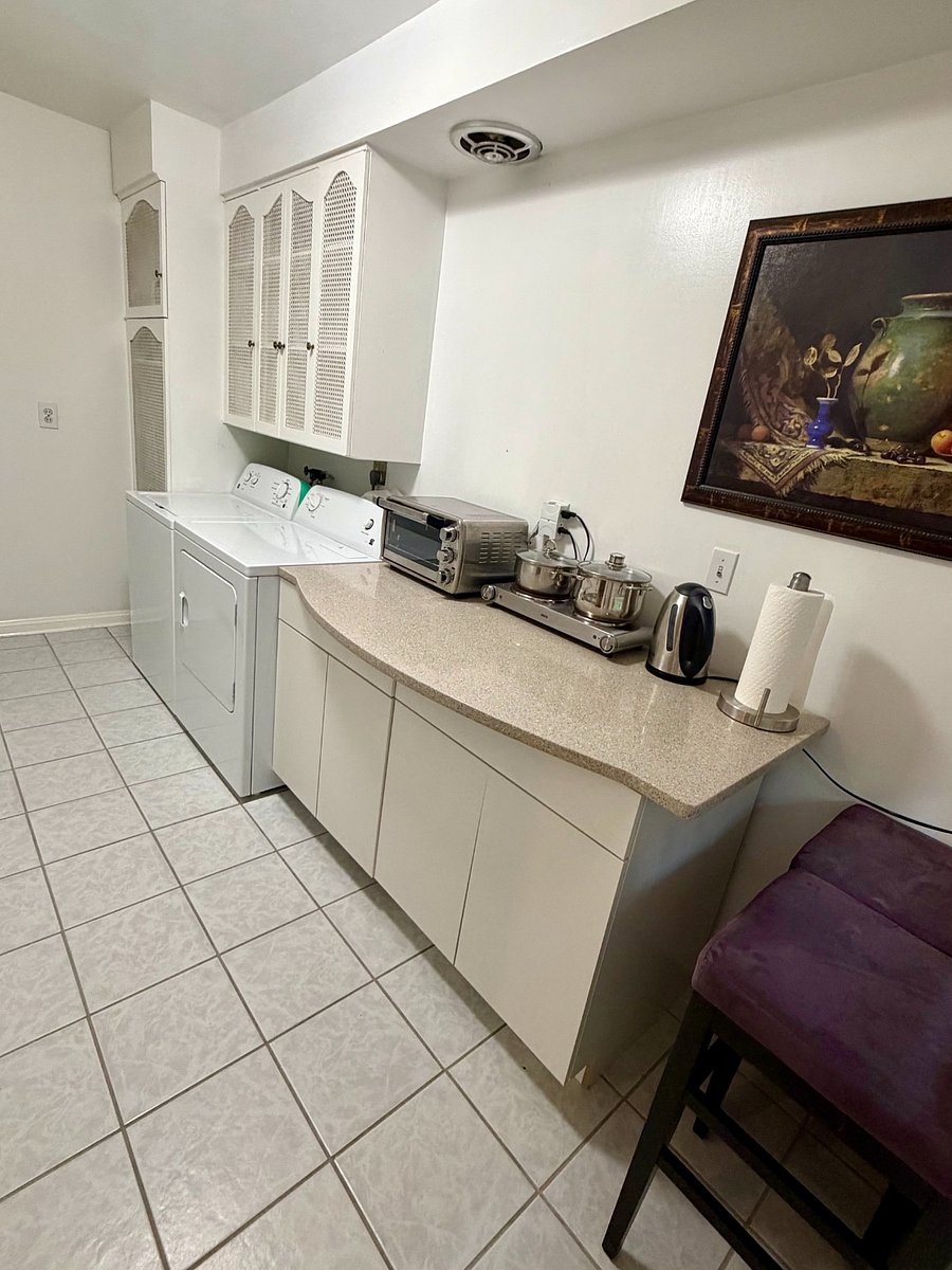 kitchen counter and in-unit laundry