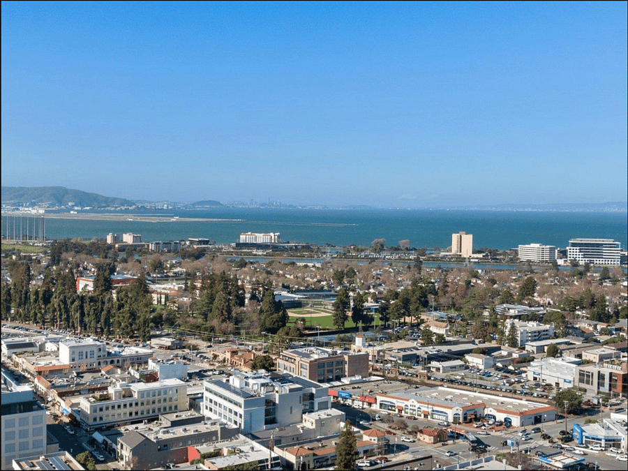 View of Burlingame and SF Bay