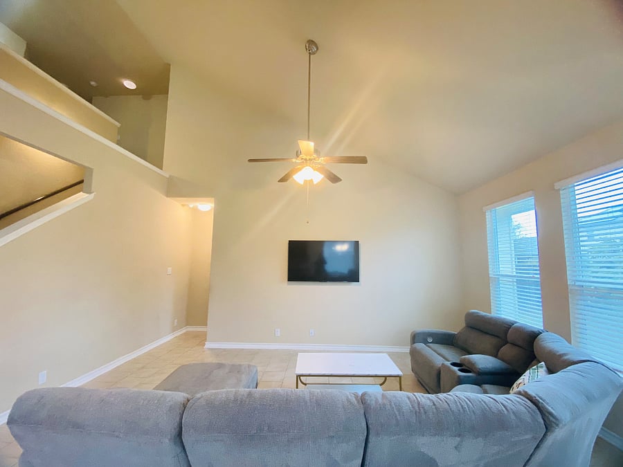 Living room with 65 TV
