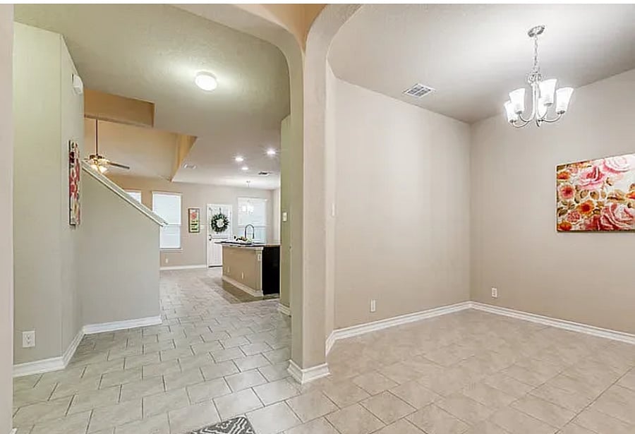 Entrance/formal dining or office space
