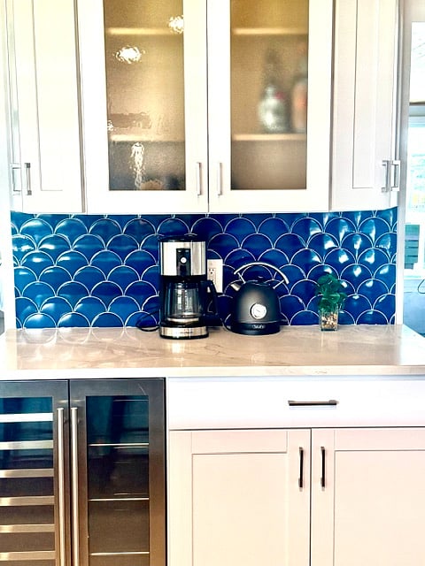 Coffee Bar in Kitchen, still being staged