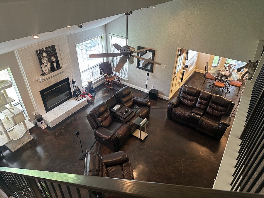 Upstairs view of living room