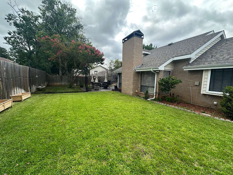 Backyard with planters to grow your own vegetables