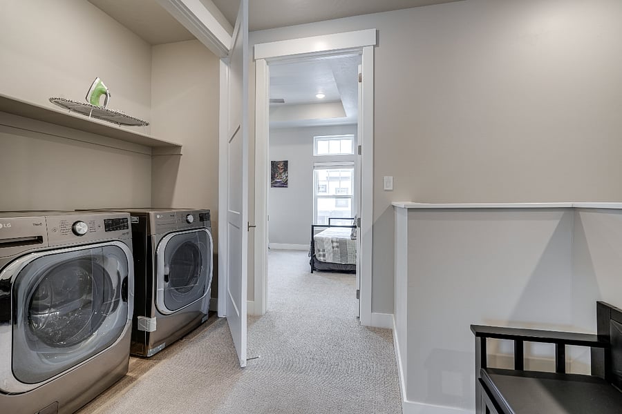 Upstairs: Washing Machine and Dryer.