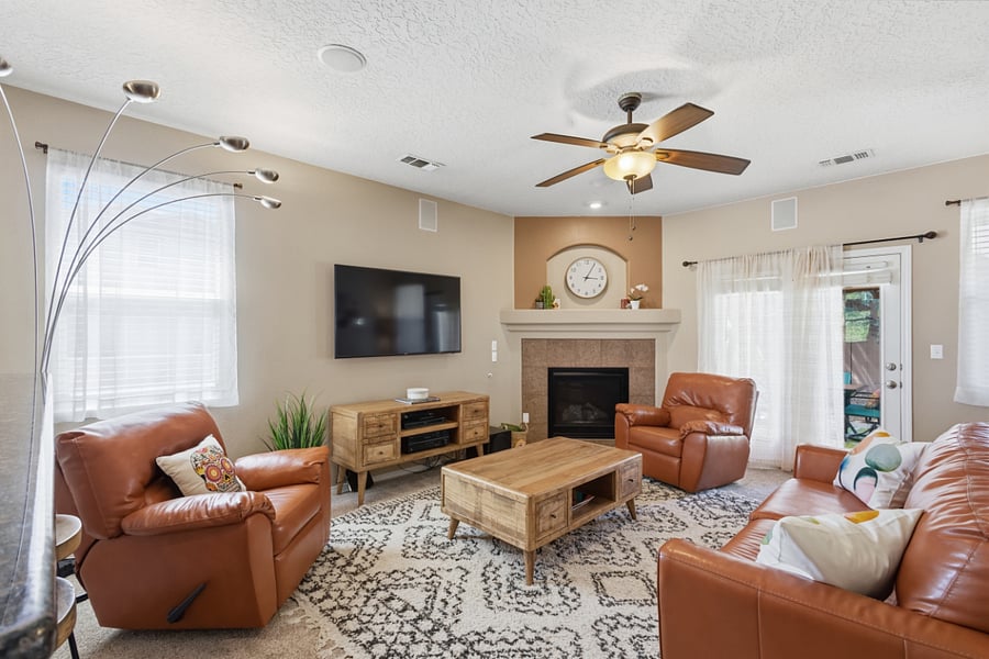 Cozy Couches with recliners and surround sound. 