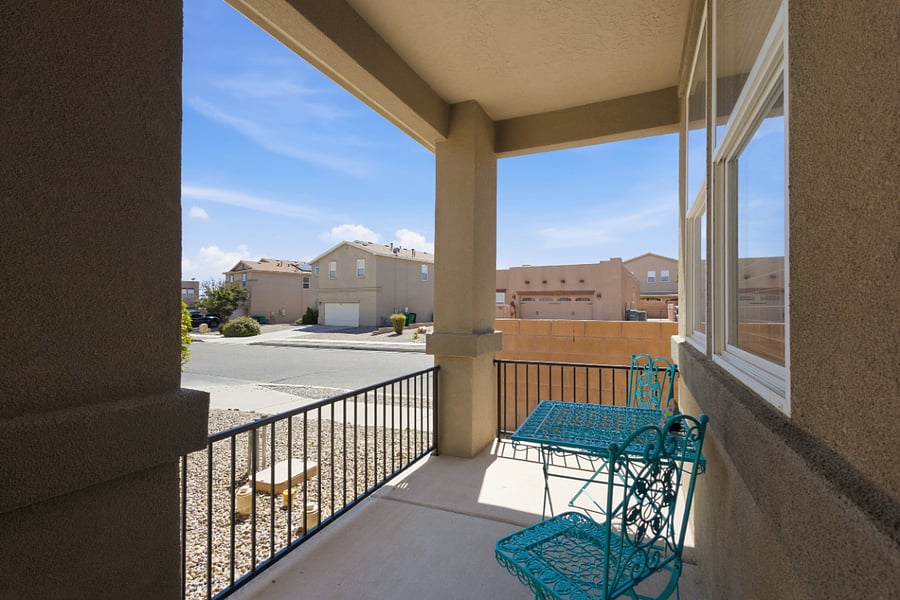 Patio bistro table for morning coffee and roadrunner viewing!