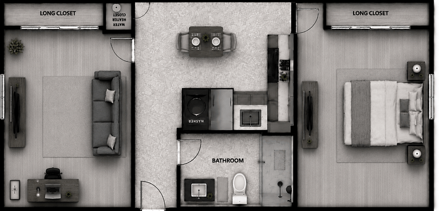 Floor Plan with Furnished Setup