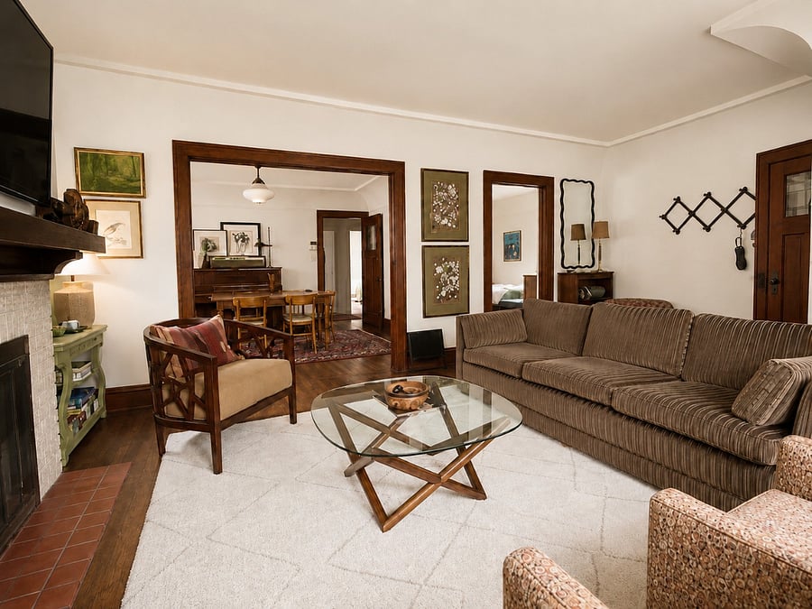 Living Room opens to Dining Room