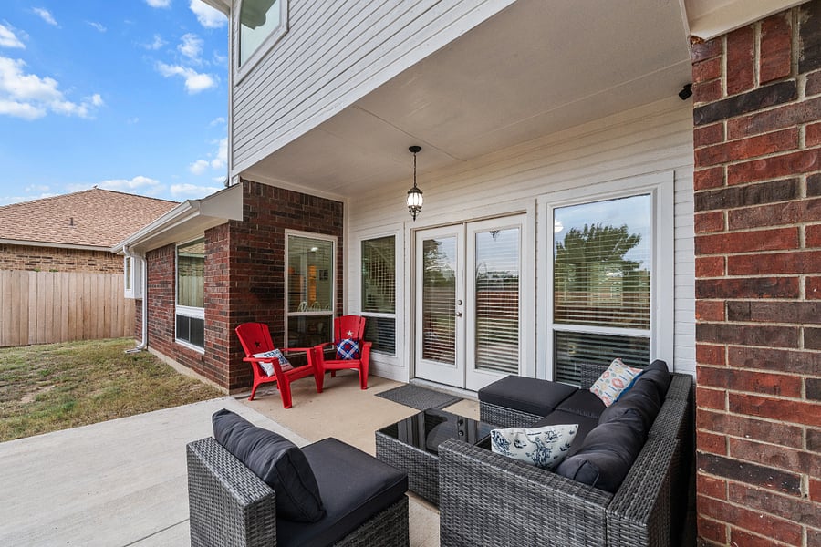 Patio to enjoy the outdoors, especially the cooler evenings.