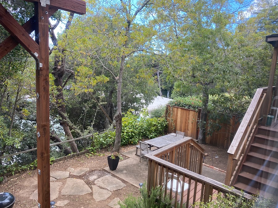 View of Private Backyard from Work Space Window