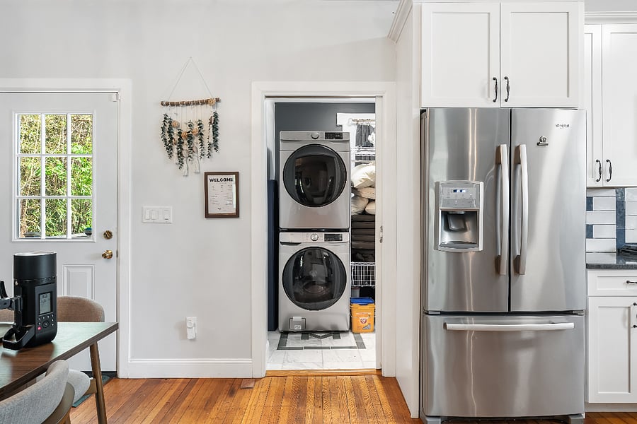 1st floor laundry and room to half bathroom.