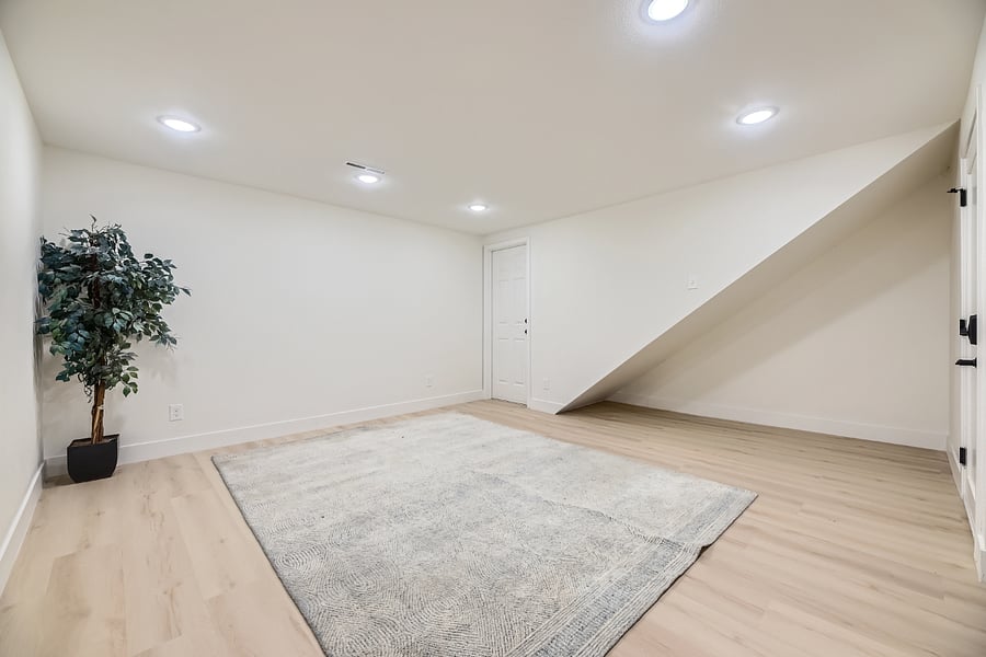 Looking at Living Room From Bathroom