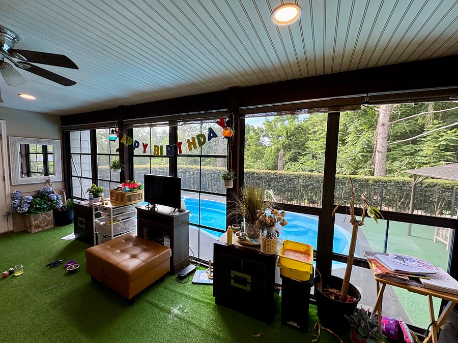 Covered Deck beside pool