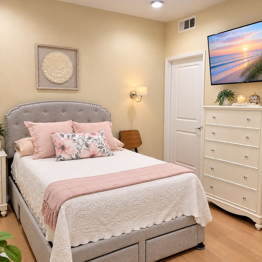 Tall dresser with plenty of storage space.