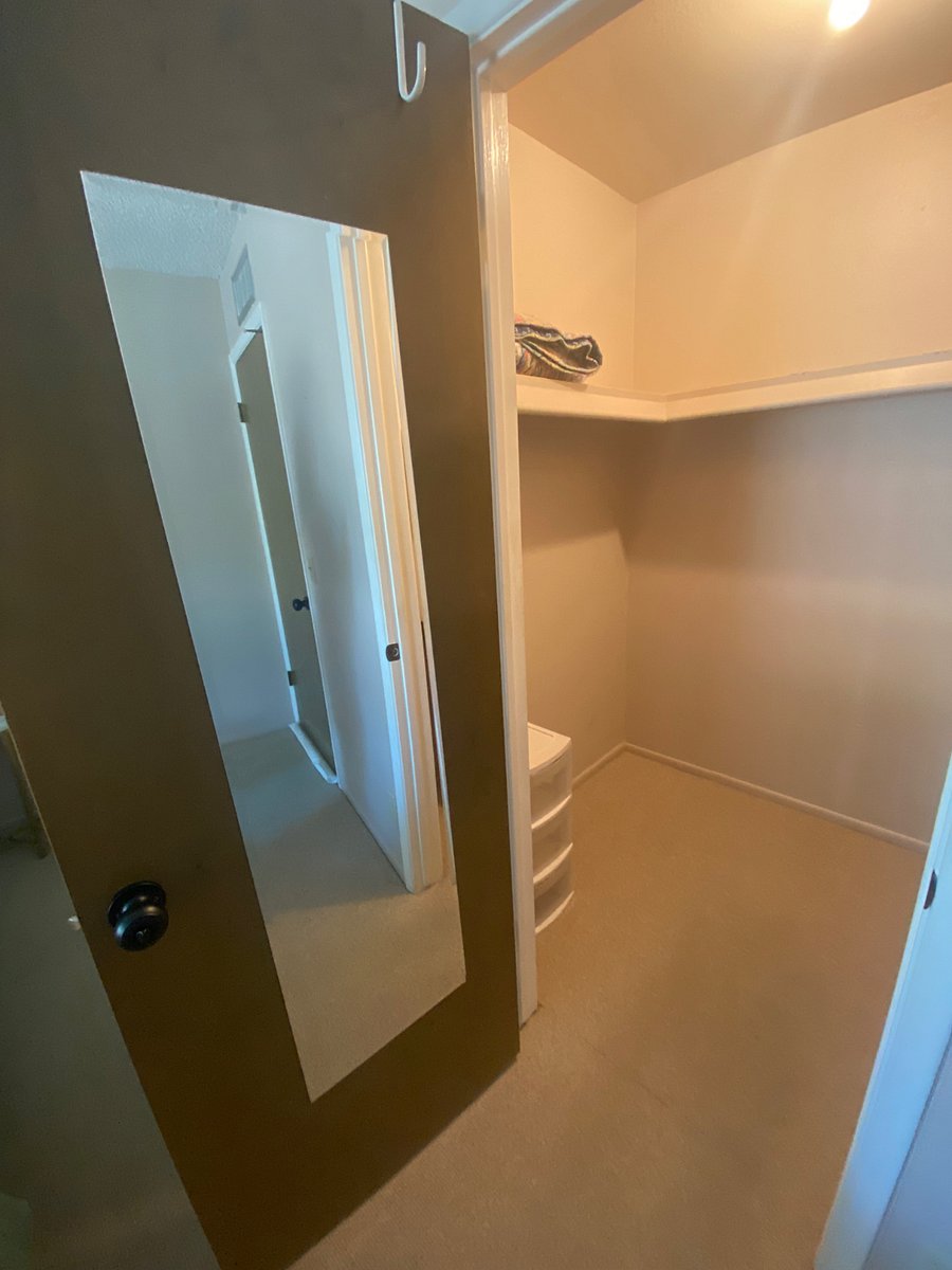 Extra large walk in closet, plenty of extra storage space. 