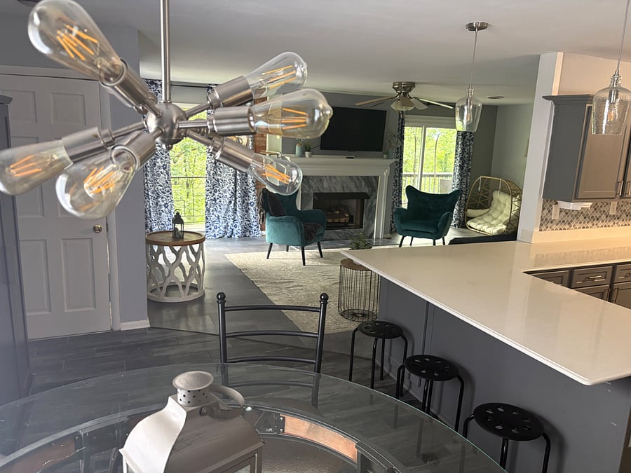 Open flow from dining to living space. Welcome to your home away from home!
