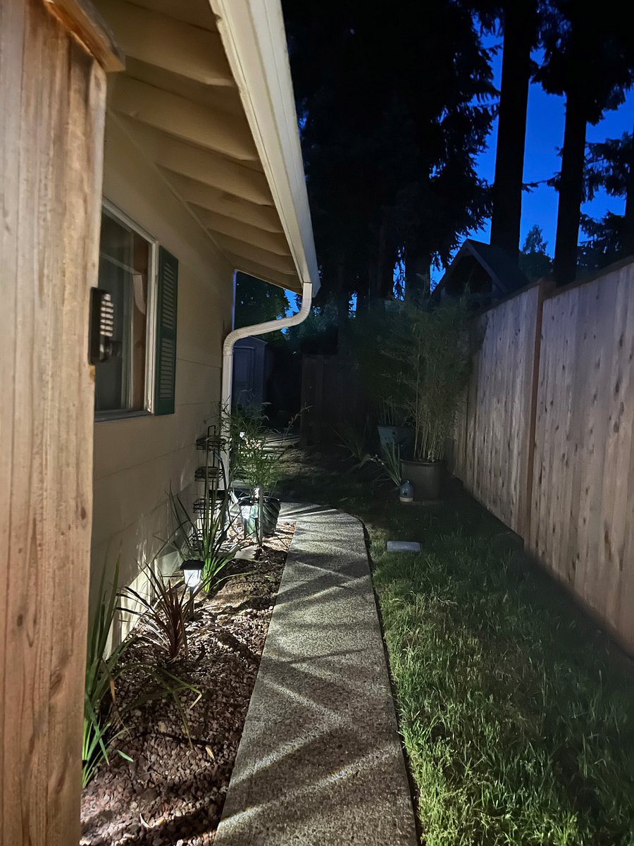 Nighttime walkway view