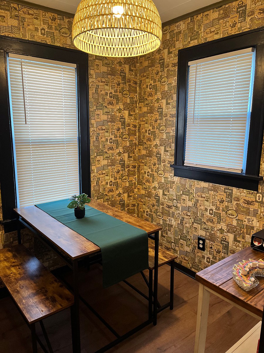 Breakfast Nook including coffee and tea bar with local honey jars, creamer and flavored syrup