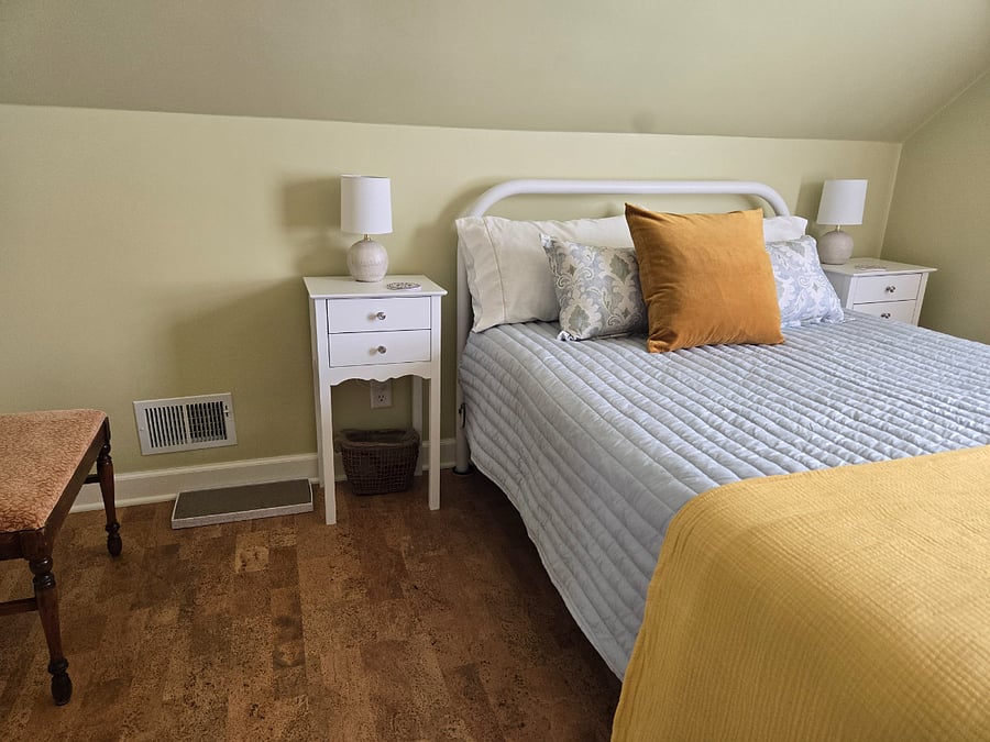 The bedroom.