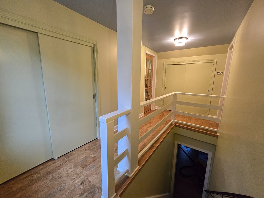 The suite includes these two large closets in the upstairs hallway.