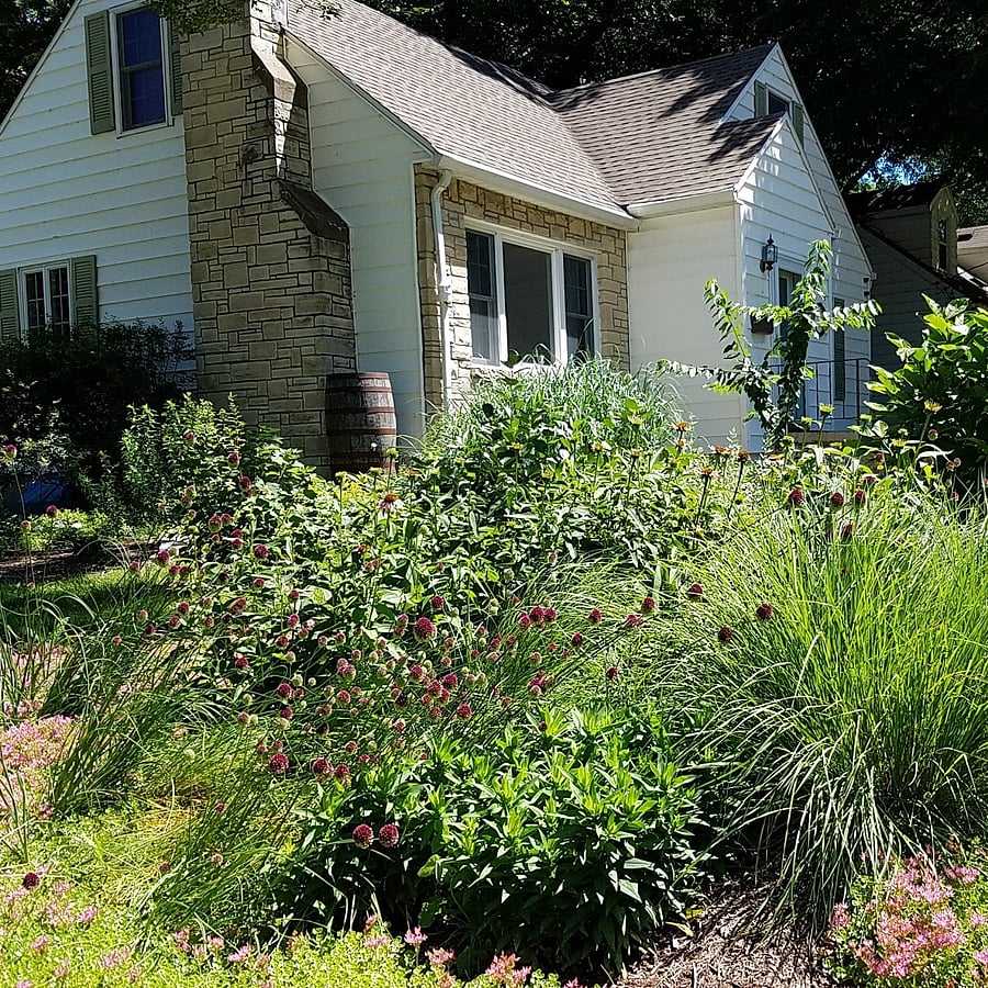 Summer view toward the southwest corner of the house.