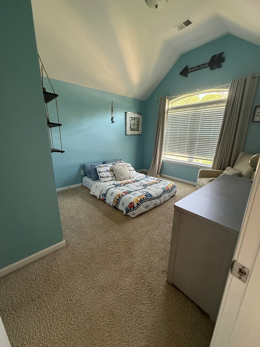 Bedroom upstairs with Jack and Jill bath