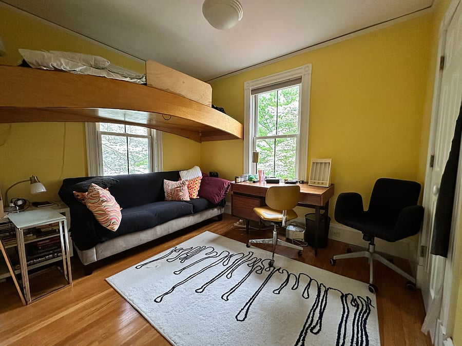2nd floor north-east-facing bedroom with single loft bed