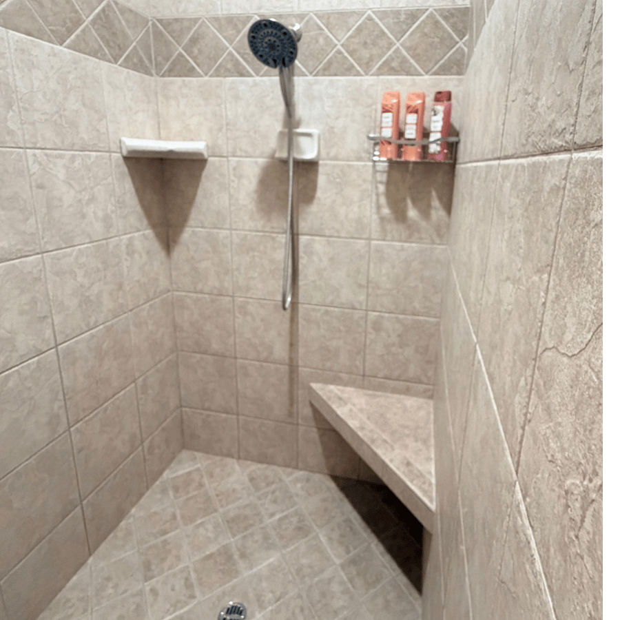 Primary walk-in shower
