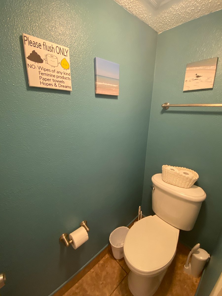 Separate water closet.