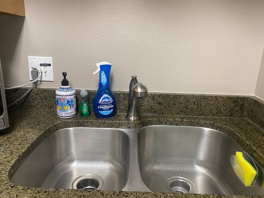 Starter dish soap. Cleaning supplies provided.