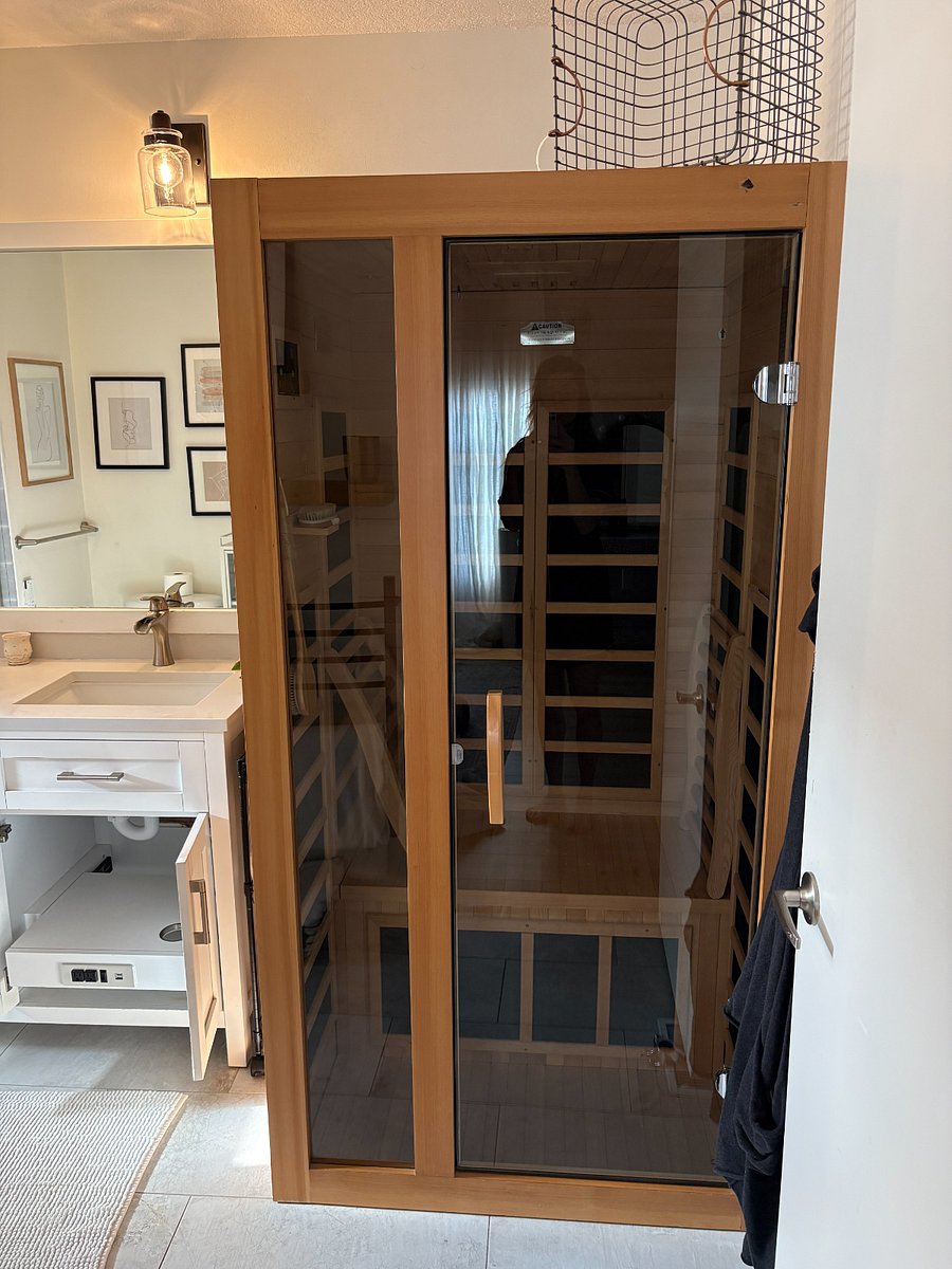 Infrared sauna in third floor bathroom