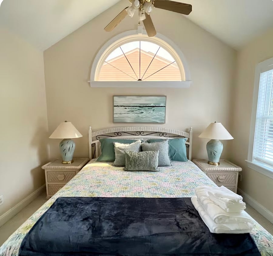 Master Bedroom with King and attached Master Bath - main level