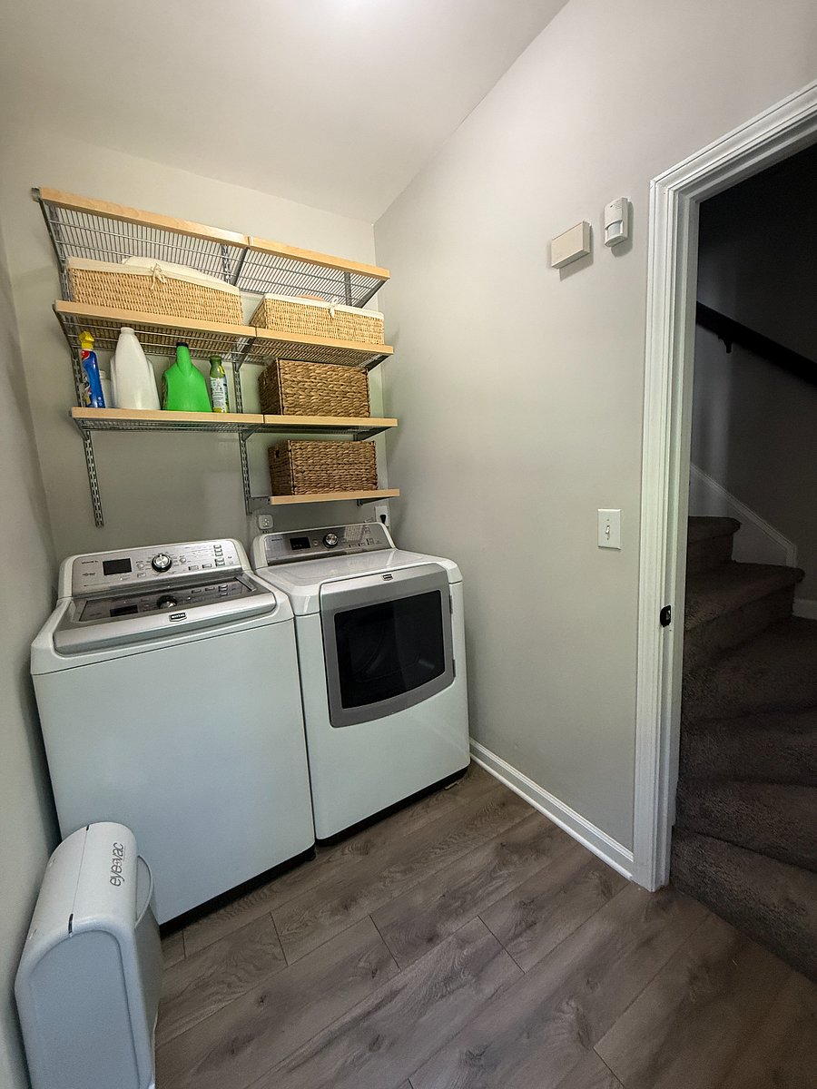 Laundry is right below the room
