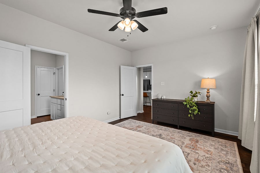 Master Bedroom located at the back of the home.