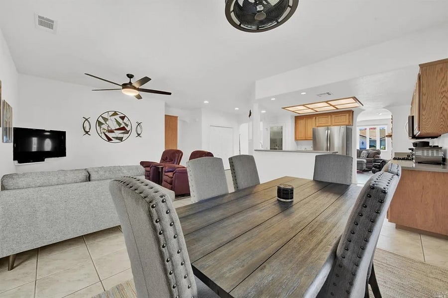 The family room near the Kitchen area