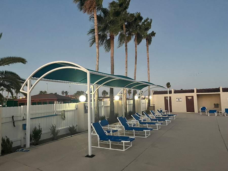 Poolside shade structure