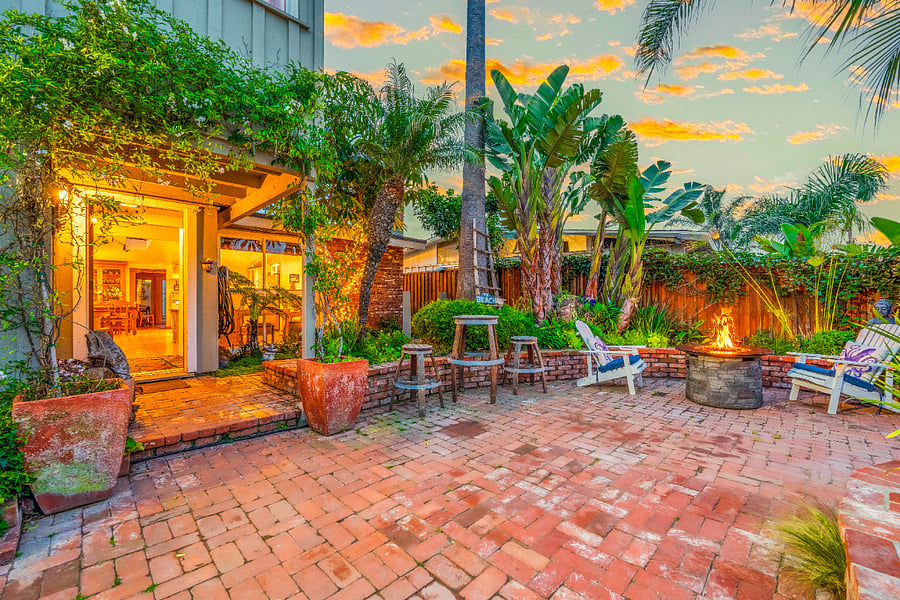 Zen area at sunset