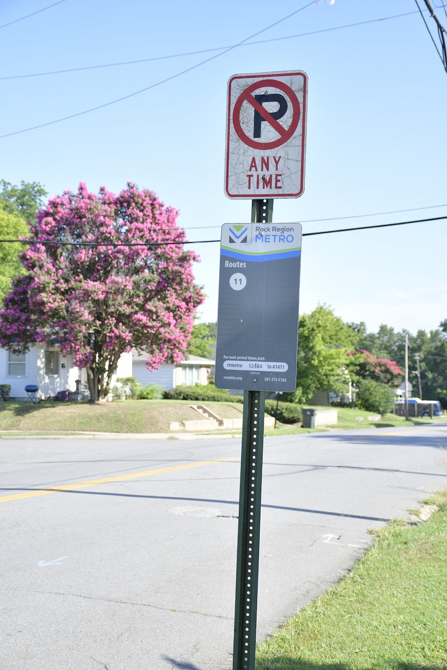 Bus stop just a block away from the home