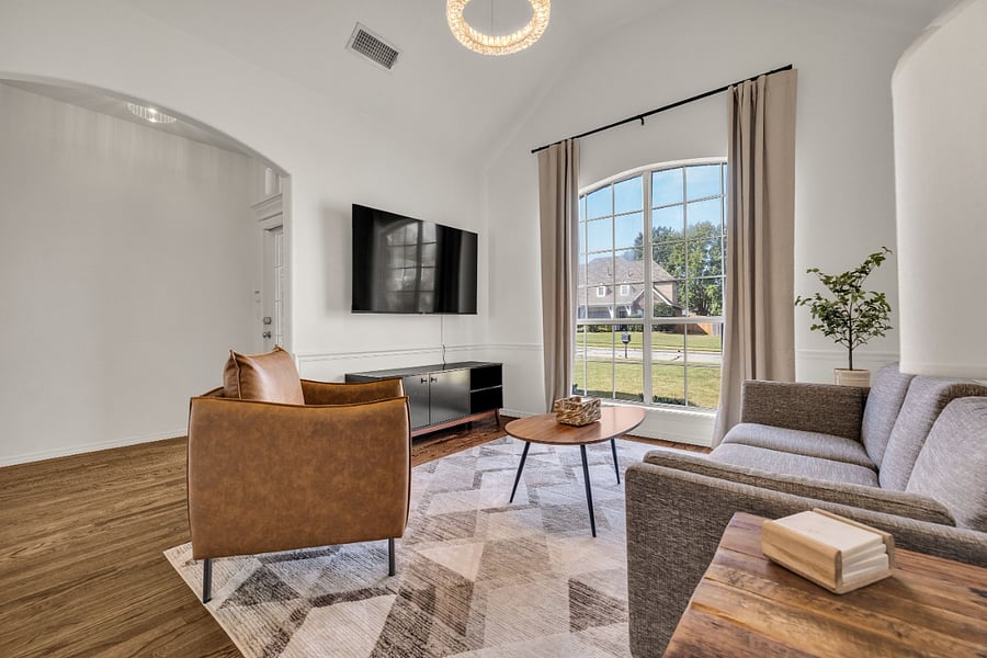 There is a 60" smart tv in the second living area where guests can opt to enjoy separate spaces.